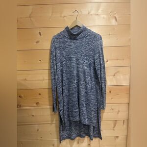 Soft Surroundings Blue Space Dye Long Sleeve Hi-Lo Sweater Dress Sz. XLP